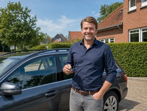 Verkäufer aus Göppingen mit dem verkauften Fahrzeug